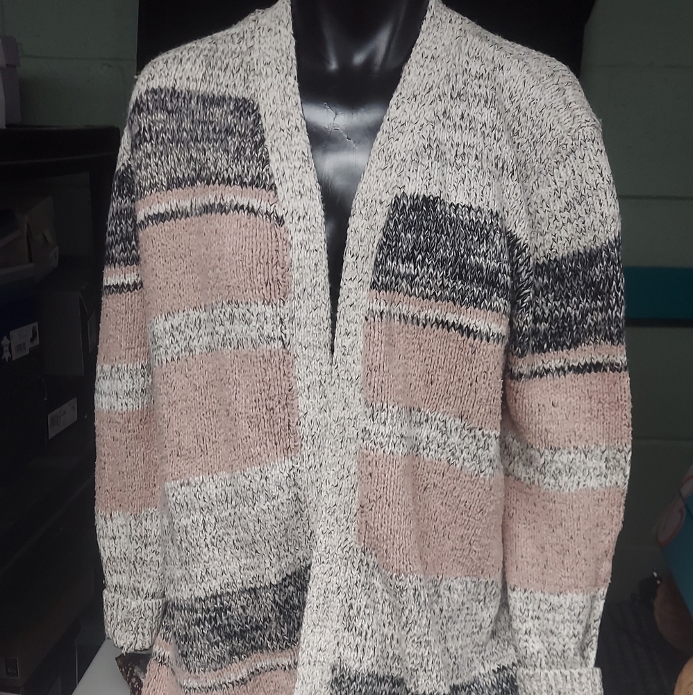 Style & co long opennknitted sweater